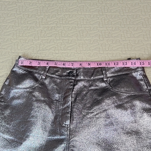 Amylynn Yasmine Metallic Straight faux leather pants size L - Picture 11 of 11